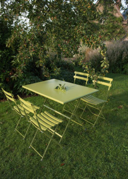 4 Seat Rome Dining Set - Green with 4 chairs